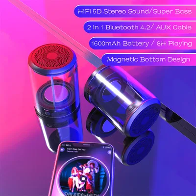 TWS Air Box прозрачная магнитная муфта Bluetooth 5 0 супер бас Высокое качество освещение