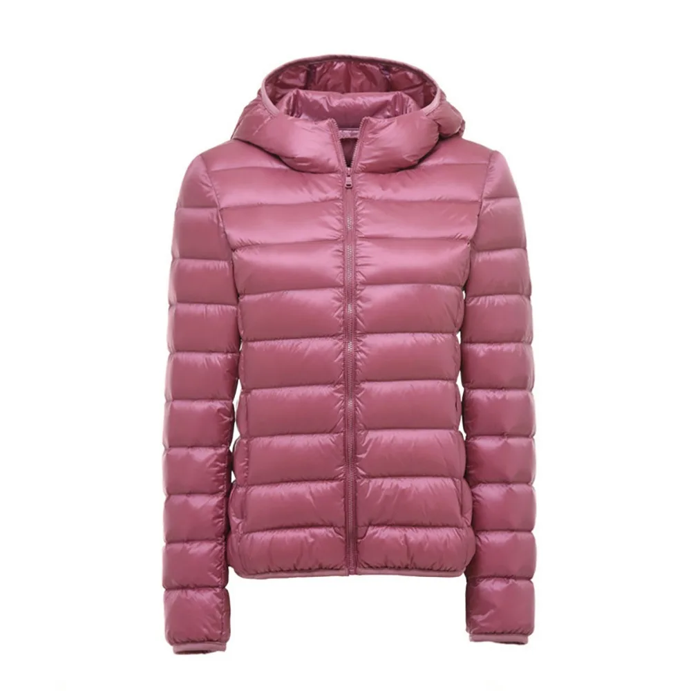 

2018 New Women Ultra Light Down Jackets Hooded 90% White Duck Down Jackets Coats Womens Parka Zipper slim Warm Coat Plus Size