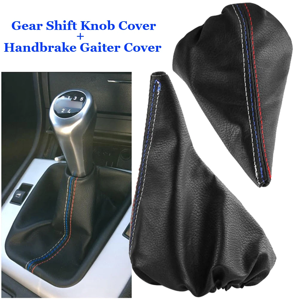 

Car Gear Stick/Handbrake Boot Gaiter For BMW 3 Series E36 E46 M3 Black Manual Shift Boot Auto 2Pcs Accessories
