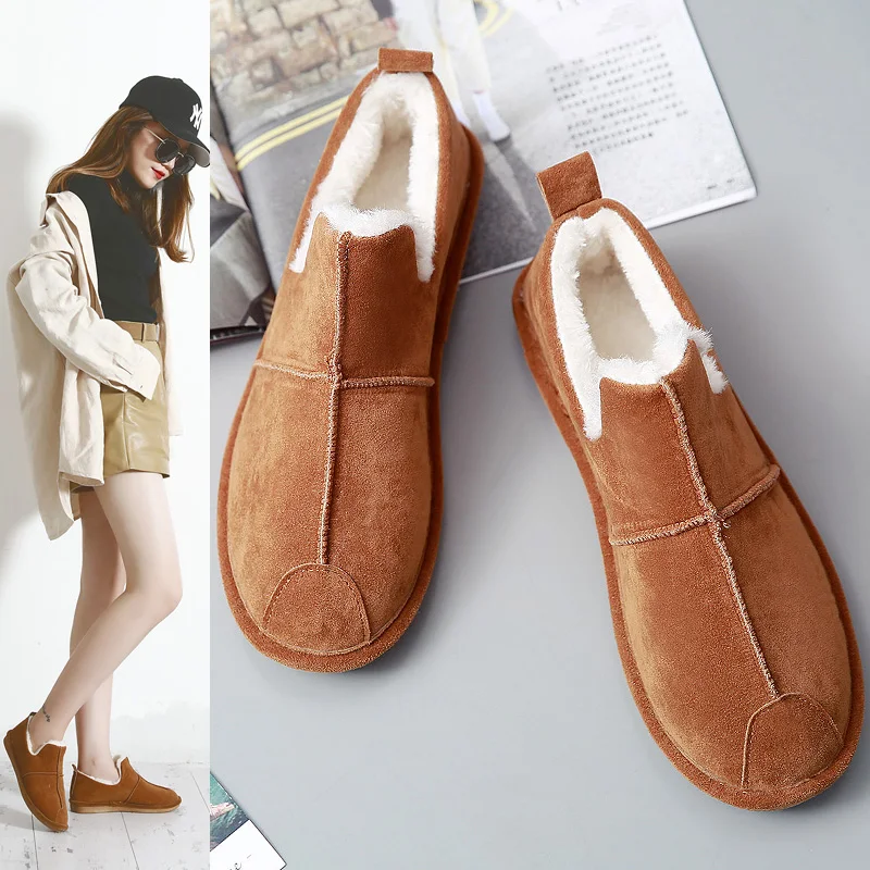 

Winter boots ladies slip female plush velvet fur warm winter shoes ankle snow boots ladies warm short snow boots women's shoes