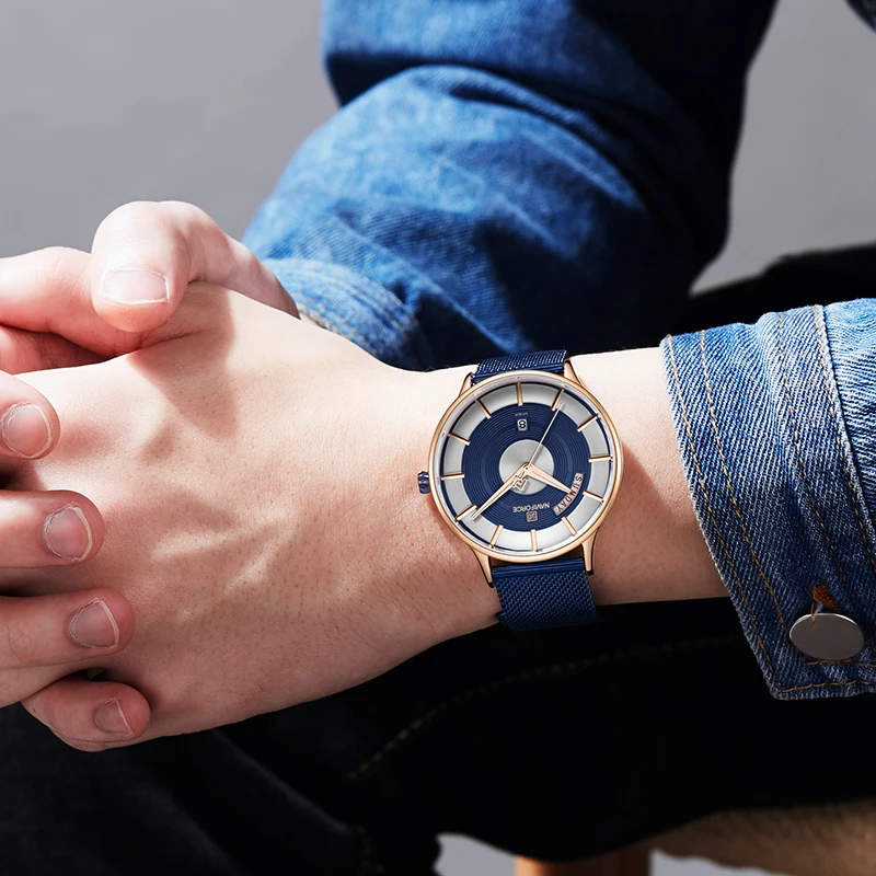 Mens Watches NAVIFORCE Watch Men Top Brand Luxury Quartz Clock Male Fashion Steel Mesh Belt WristWatch Relogio Masculino