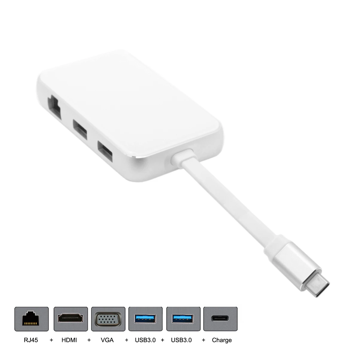 

10pcs/lot Cablecc USB-C USB 3.1 Type C to HDMI VGA USB HUB OTG Ethnernet Charged Dock Adapter