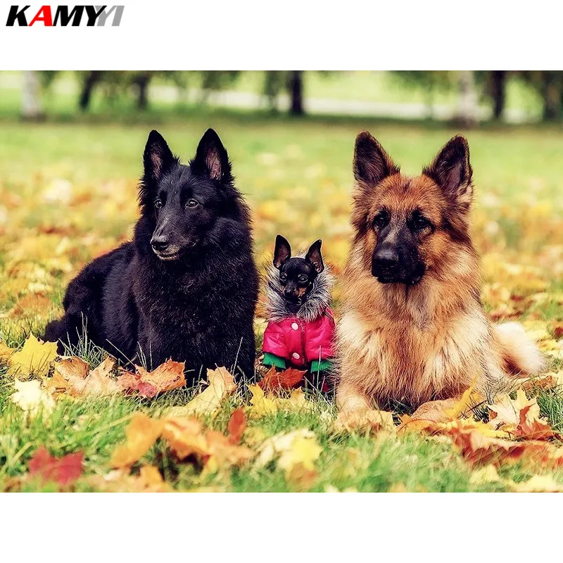 

NEW Arrival DIY full Square drill Diamond painting Cross stitch Dog family Rhinestone diamond embroidery Mosaic Home decor XY1