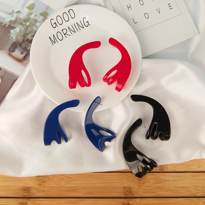 Vintage Fashion Resin Earrings for Women Big Long Red Acrylic Drop Earring for Girls Hyperbole Party Gifts Simple Jewelry (1)