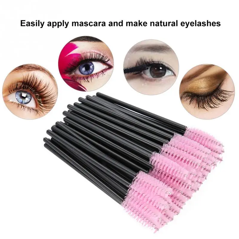 

50Pcs disposable eyelash extension cleaning brush Micro Mascara wand lash eyebrow brush Applicator Spooler Beauty Makeup Tools