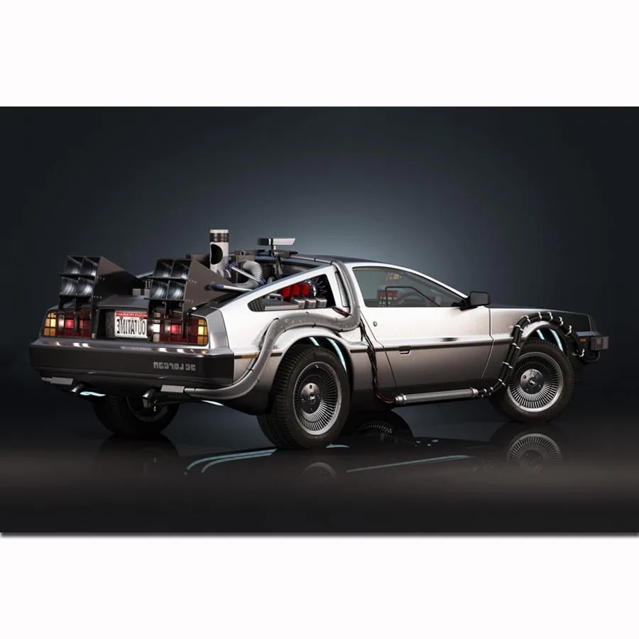 

MQ3823 Back To The Future The Car Delorean Cool Car Classic Movie Art Poster Silk Light Canvas Home Decor Wall Picture Print