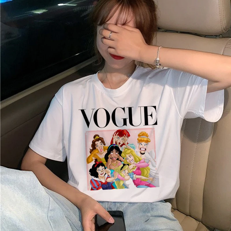 رواج الأميرة T قميص المرأة المتناثرة Ullzang الجرافيك تي شيرت مضحك الكرتون 90 s التي شيرت الجمالية الكورية نمط أعلى المحملات الإناث