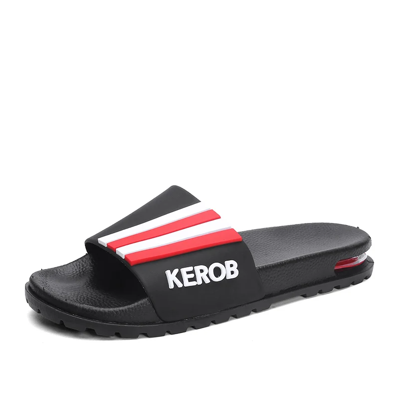 

Men Slippers 2019 Summer Mens Shoes Casual Breathable Beach Sandals Slippers Wedge Black White Flip Flops Men Slides Flat