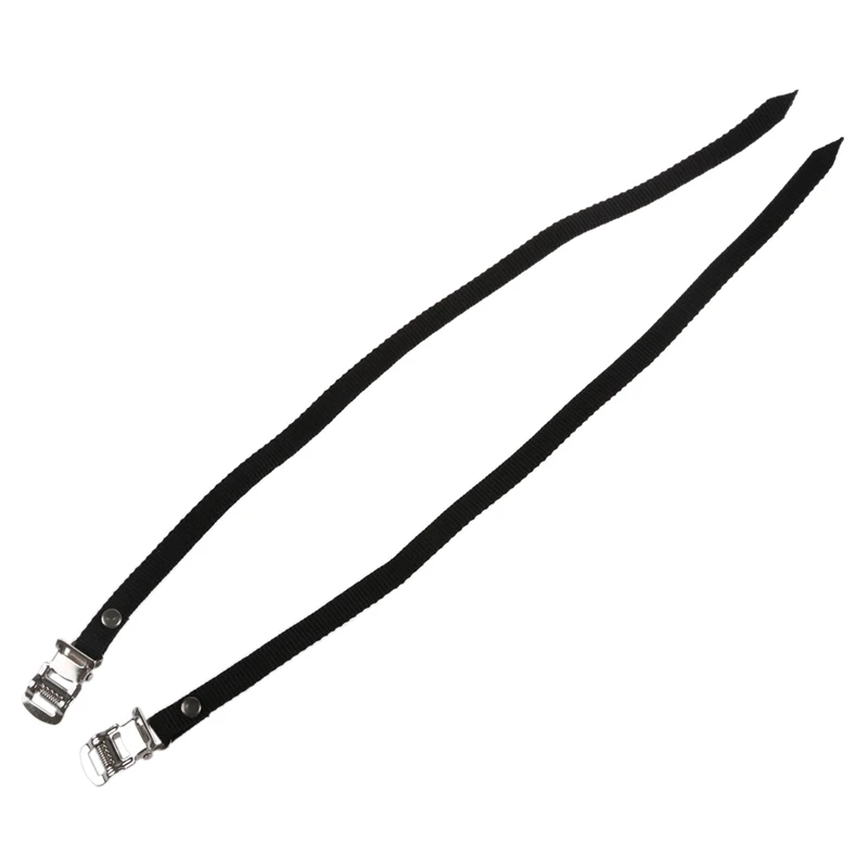 

2 Road/Mountain Bike Pedal Replacement Cycle Toe Straps Black Nylon Security Fit