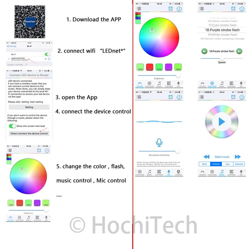 Беспроводной RGB многоцветный светодиодный ангельский глаз с Wi Fi