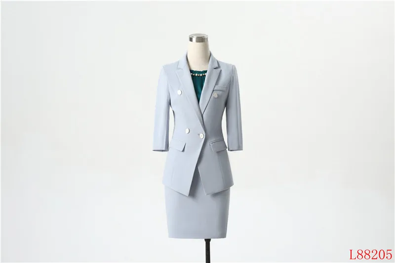 Строгие брюки костюмы для женщин Деловые костюмы Небесно-Голубой ...