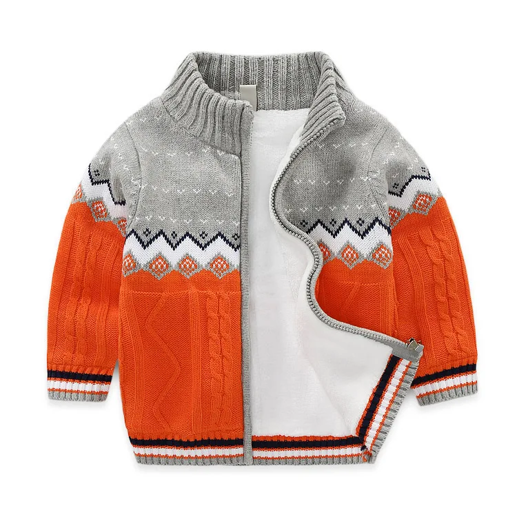

Fashion 2019 Children Sweater Boys For Winter Turtleneck Warm Girls Children Sweaters Zipper Jackets Clothing Cotton Cardigan