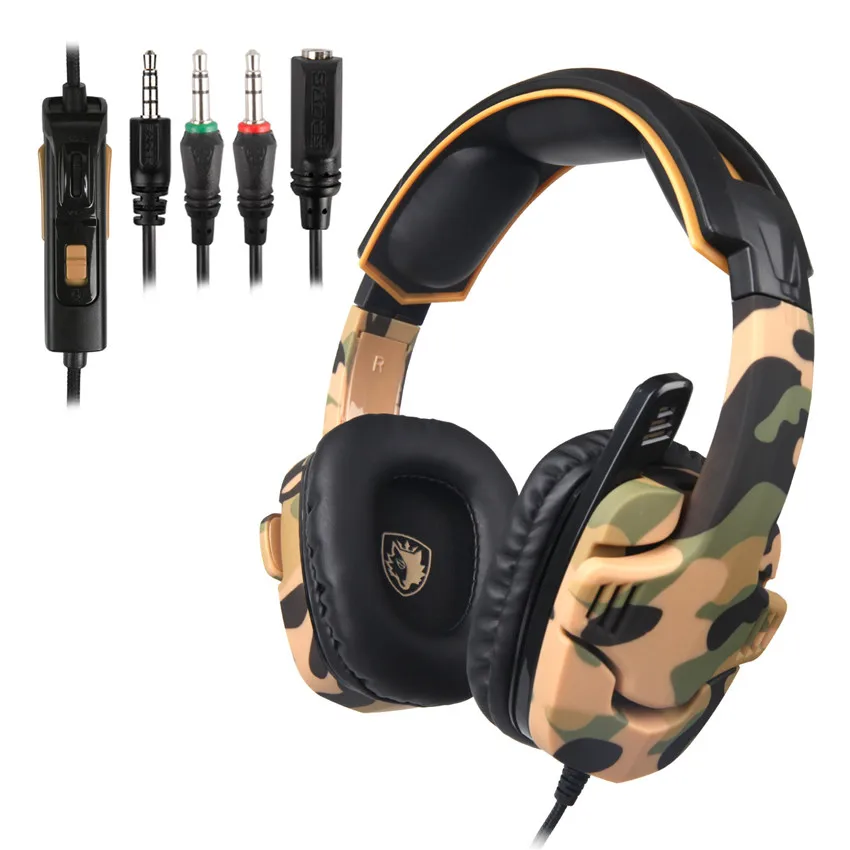 

SADES Camouflage SA930 PS4 Headphones 3.5mm Stereo Gaming Headset with Microphone Mic for Computer/Cell Phone/Tablet/New Xbox