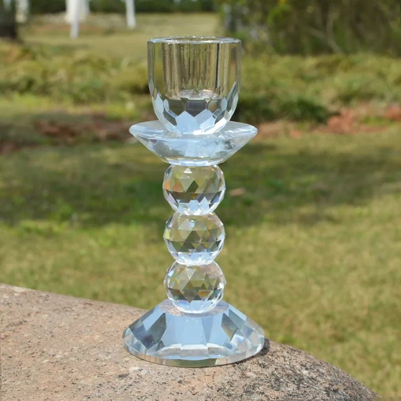 Crystal Glass Diamond Candle Stand Lantern Cup Holders Chirstmas
