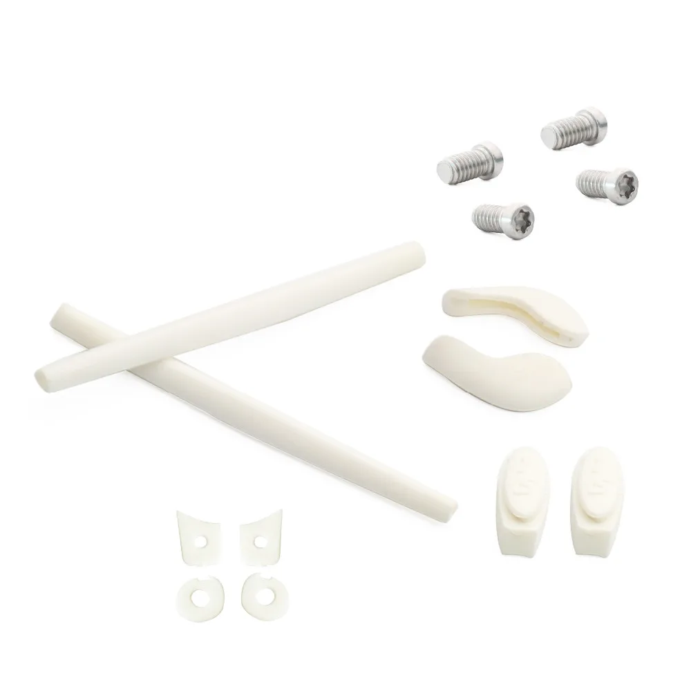 Millerswap Kit In Gomma Temple Arm Ear Socks/Leg & Nose Pad Naso Holder E Screw-T6-4 Pezzi Set Per-Oakley Giulietta-White Kits