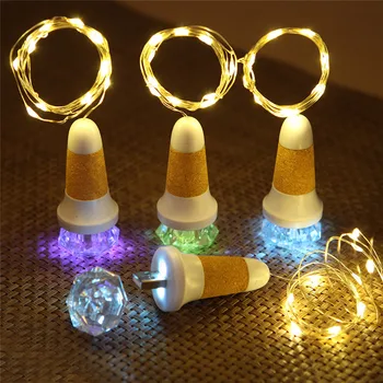

New 2019 Fashion 2pcs Cork Wine Bottle Stopper Fairy Lamps 1M 10LEDs Outdoor New Year Party Light Drop Shipping