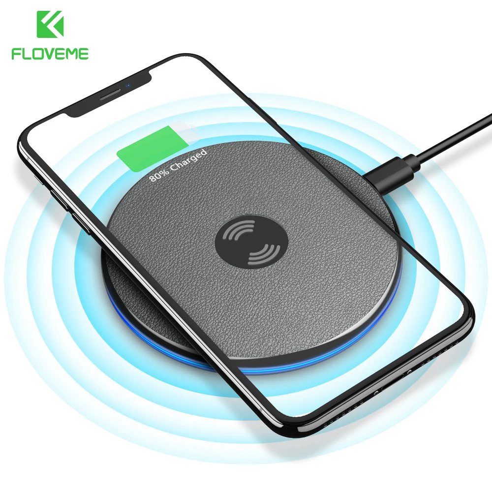 FLOVEME Qi Wireless Charger For iPhone X XR XS Max Ultra Thin Wireless Charging Pad For Samsung S9 S8 Note 9 USB Phone Chargers FLOVEME Qi Wireless Charger For iPhone X XR XS Max Ultra Thin Wireless Charging Pad For Samsung S9 S8 Note 9 USB Phone Chargers
