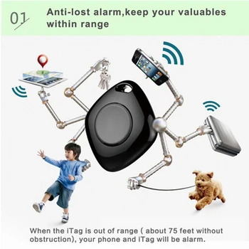 

Wireless Bluetooth Tracker Alarm Smart Tag Smart Key Finder Tracer GPS Locator Child Anti-Lost Tracing Selfie for iPhone Android