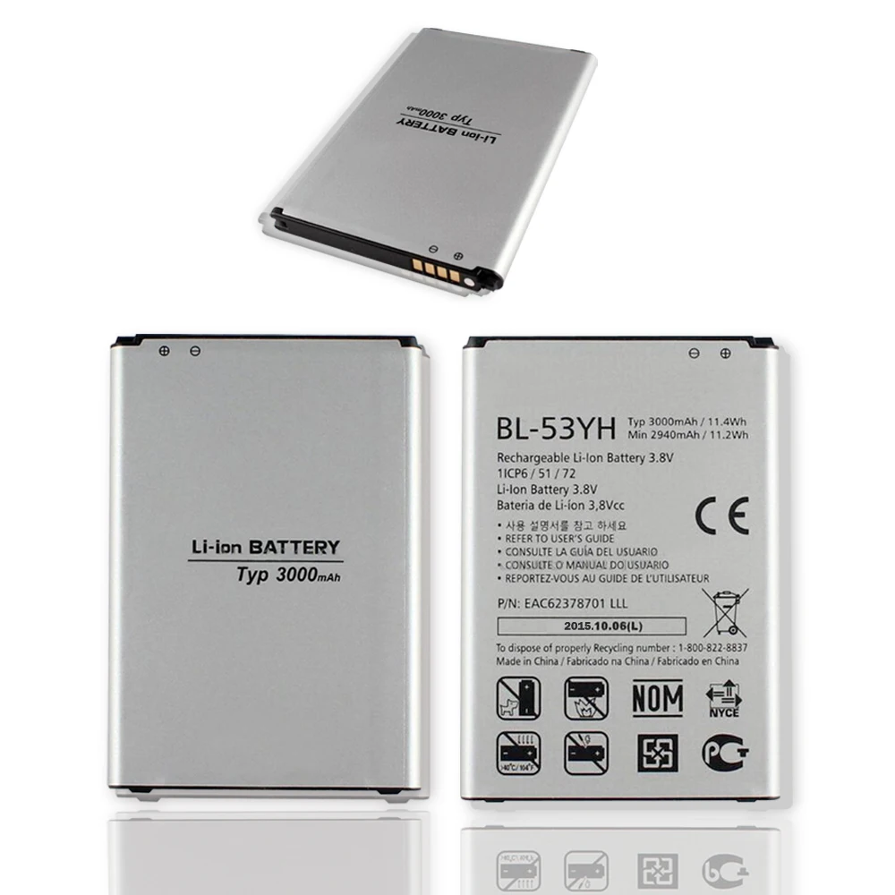 

High Quality Original Replacement Battery For LG G3 F400 F460 D858 D830 VS985 BL-53YH BL53YH 3000mAh Battery