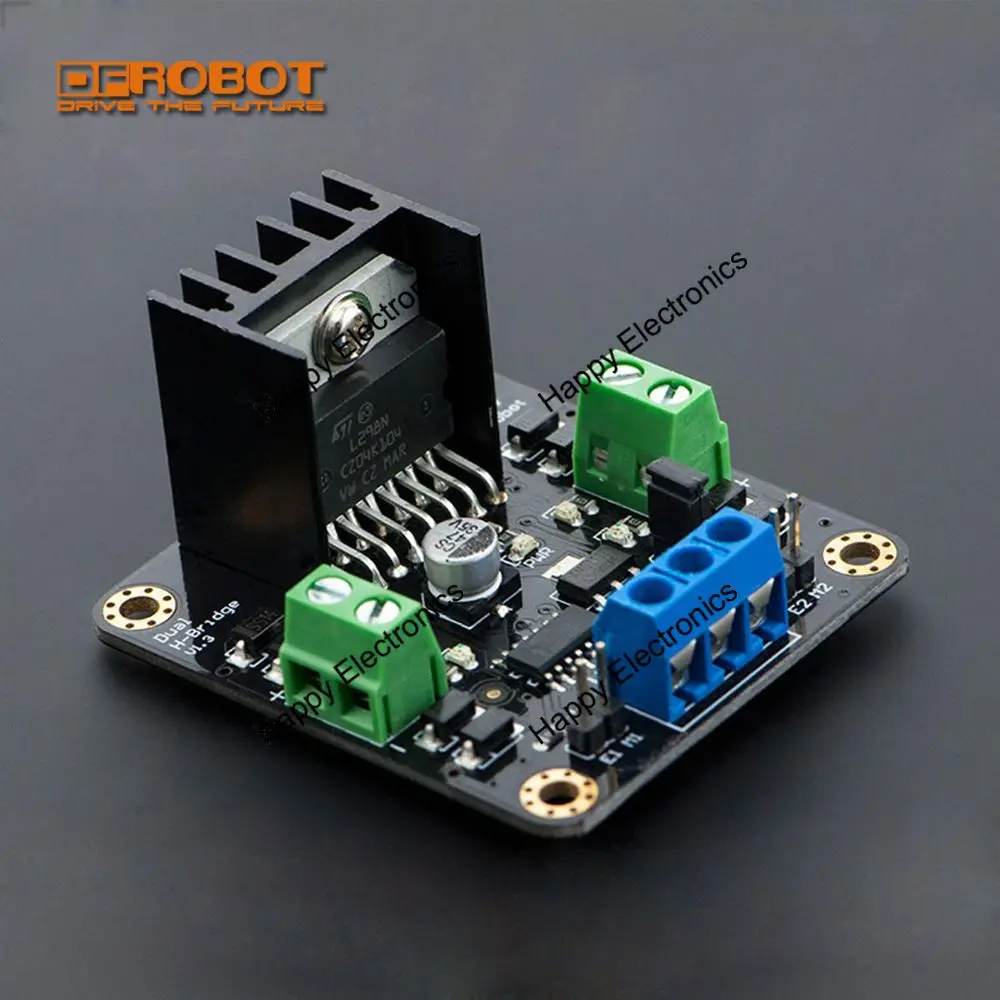 

New Upgrade DFRobot MDV 4.8~46V Dual 2A 2x2A DC Motor Controller Driver DF-MD V1.3, L298N chip 25W compatible with arduino etc.