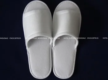 

Free shipping!Disposable half a pack of type Slippers/ family travel/hotel/white/flax plush20