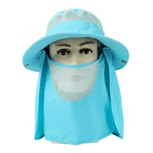 360-degree Sunshade Outdoor Flap Cap UV Protection Foldable Detachable Face Mask Ear Neck Cover Bucket Hat Sportswear