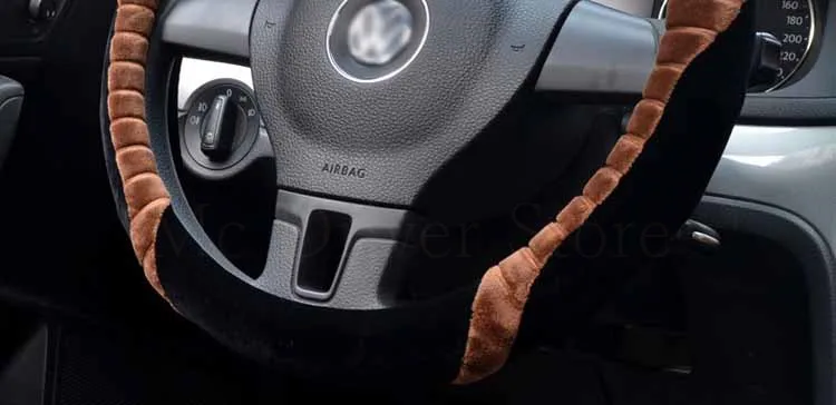 Cobertura de Volante de Pelúcia Capas de Rodas de Automóvel Transporte da Gota Inverno Cores Pele Carro Volante Case 35 - 36 37 38 39 40 cm 6 18 pelúcia pele carro volante capas de rodas