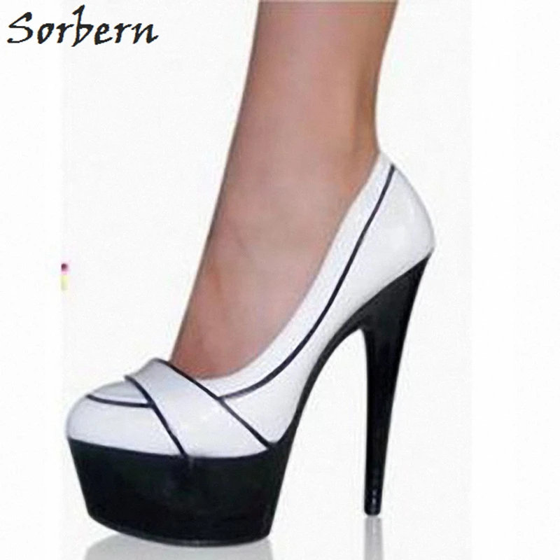 white round toe heels
