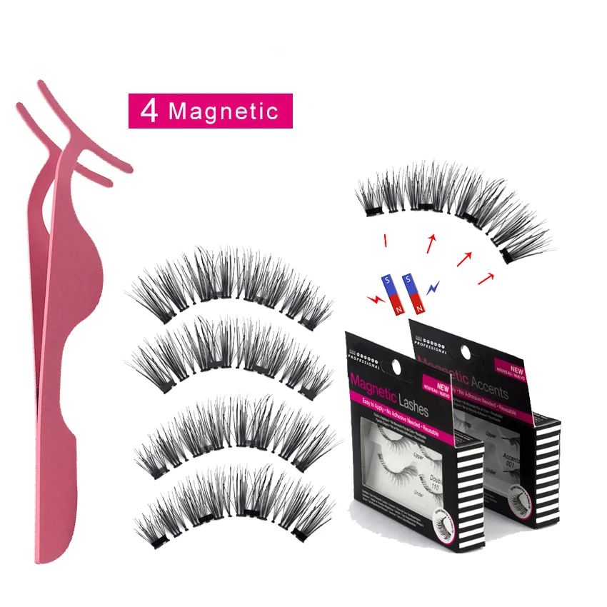 

Magnetic eyelashes with 4 magnets false eyelashes natural look eyelashes magnet lashes with eyelashes