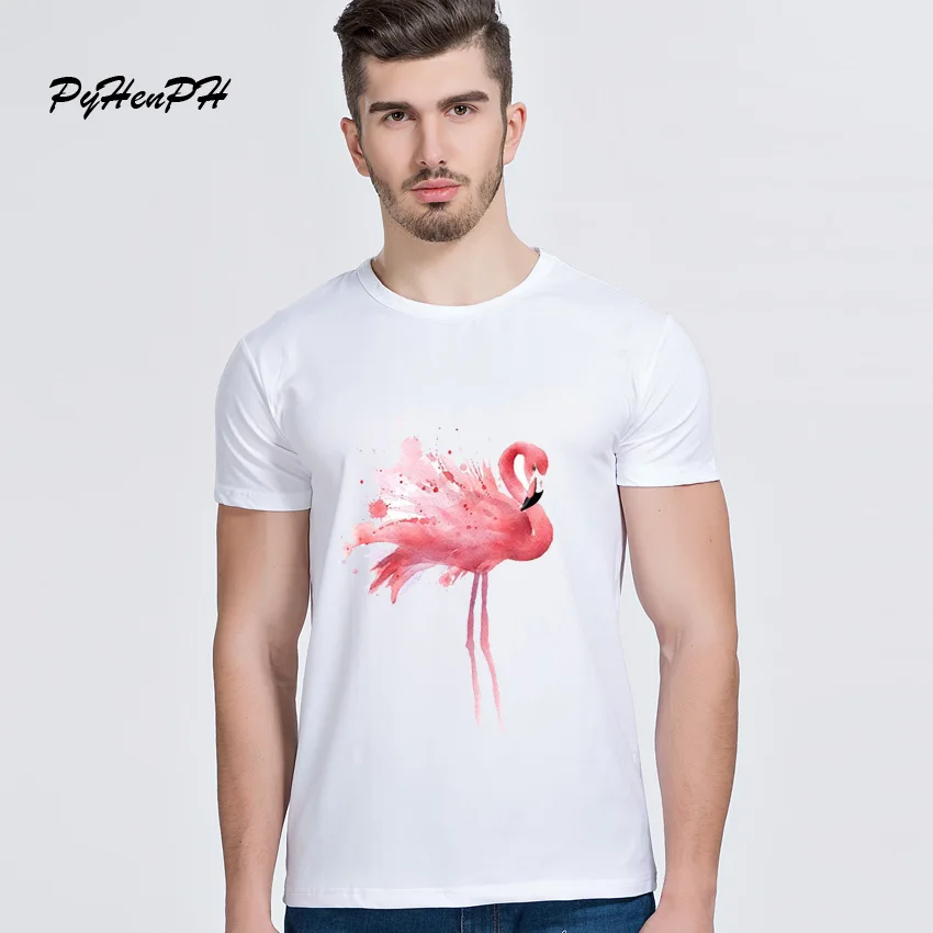 

Fashion Flamingo Print T Shirt Men Novelty Flamingoes Lover Tee Shirt Homme Summer Short Sleeve Man Tops O-neck T-shirt