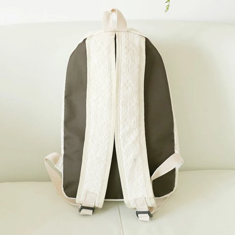 2018 de moda sólido blanco negro de encaje Mujer Mochila de lona con cremallera bolsillo de solapa de la escuela bolso de chica adolescente cuaderno de viaje Mochila 2018 de moda sólido blanco negro de encaje Mujer Mochila de lona con cremallera bolsillo de solapa de la escuela bolso de chica adolescente cuaderno de viaje Mochila
