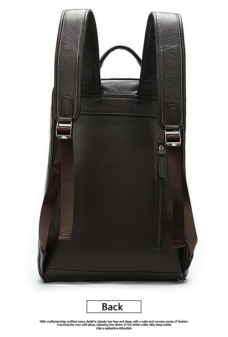 Мужской рюкзак для отдыха, сумки через плечо, деловая сумка из натуральной кожи, мужской черный рюкзак, мужской деловой мягкий кожаный рюкзак 8110