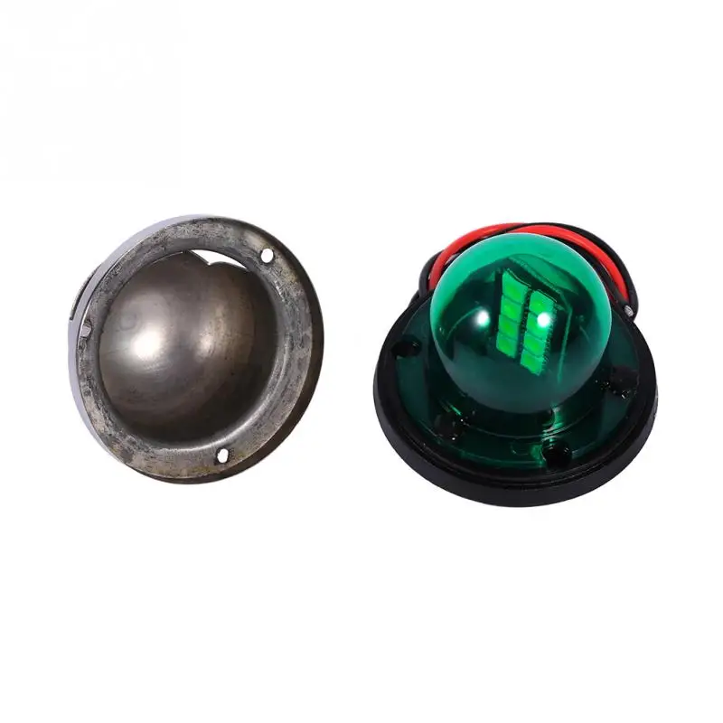 2x Red Green 6cm 12V Stainless Steel Marine Boat LED Yacht Bow Navigation Light