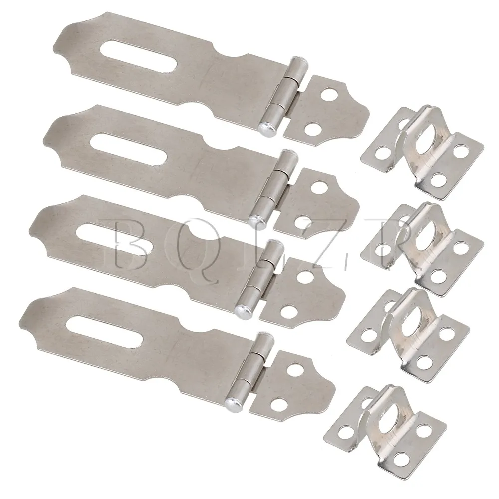 

BQLZR 7.2cm Latch Hasp Padlock NO.5 Door Guard Security Lock Exterior Interior 4 Sets