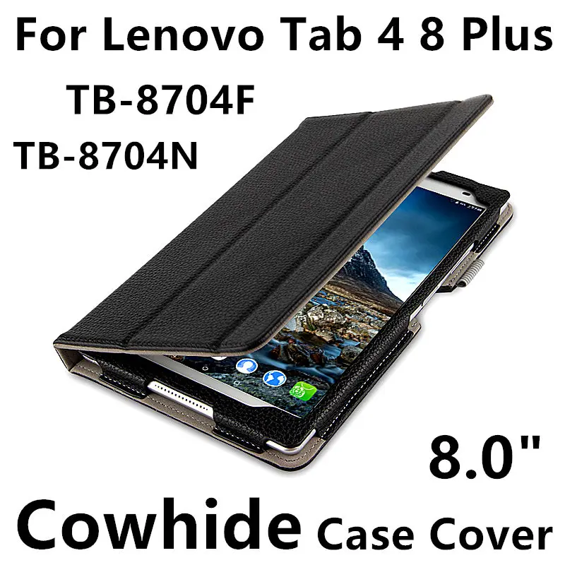 Case Cowhide For Lenovo Tab 4 8 Plsu Protective Protector smart cover Genuine Leather TB-8704F TB-8704N Sleeve Tablet tab48plus Case Cowhide For Lenovo Tab 4 8 Plsu Protective Protector smart cover Genuine Leather TB-8704F TB-8704N Sleeve Tablet tab48plus