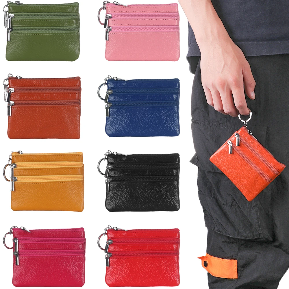 

1Pcs Unisex PU Leather Small Coin Purse New Design Soft Solid Clutch Handbag Convenient Square Wallet Card Key Ring Pouch Gifts