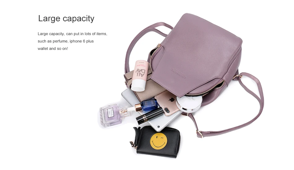 women backpack genuine leather