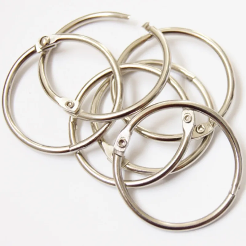 10pcs Lot Metal Loose Leaf Book Binder Hinged Rings Keychain Album Ring Scrapbook Binders Craft Photo Album Split metal ring binder,metal binder ring,book binding supplies