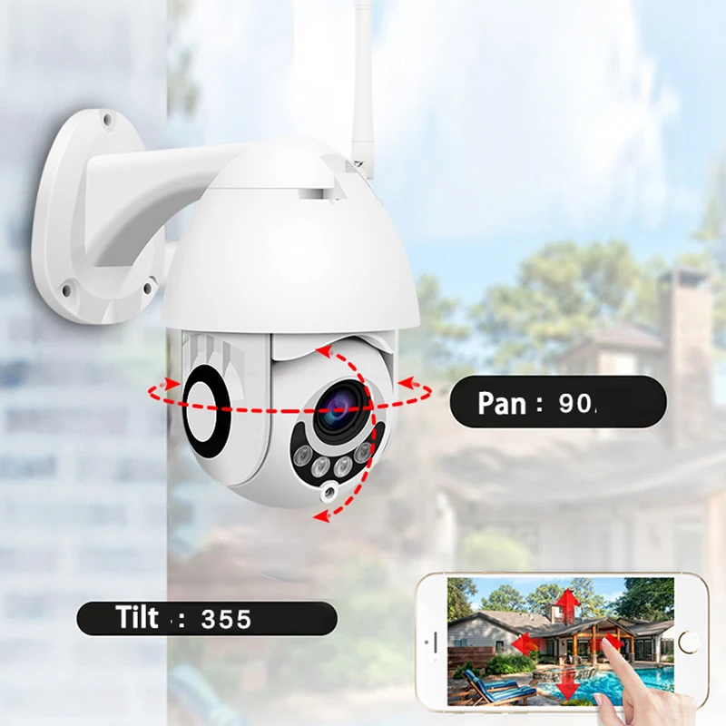 3MP Открытый IP66 PTZ 5X оптический зум Беспроводной Wi Fi IP камера iCSee приложение