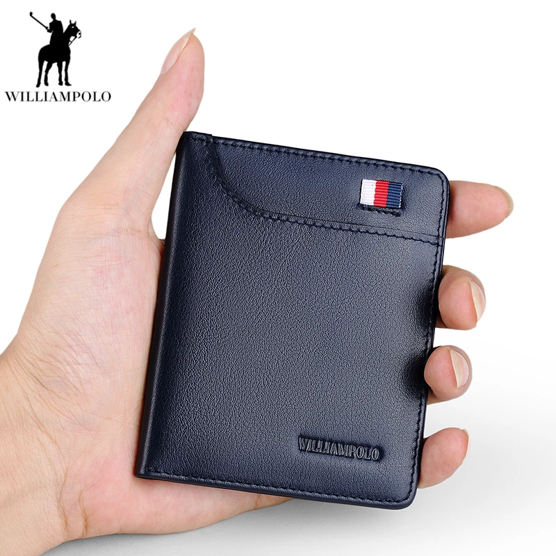 Тонкие кошельки WILLIAMPOLO из натуральной кожи для мужчин тонкий кредитница мужской