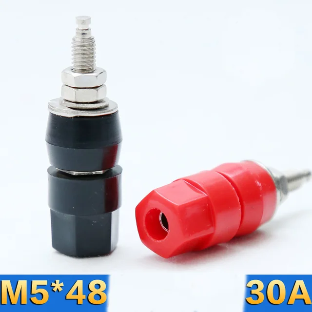 M5*48 wiring terminal 5mm copper terminals 4mm banana jack 30A high current grounding pole 10pcs