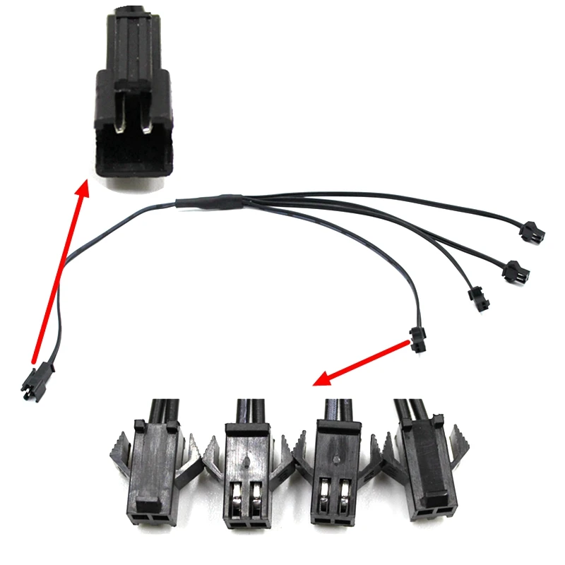2/3/4/5 Way In 1 Splitter Cable 1 To 2/3/4/5 Connector for EL Wire Electroluminescent Light Conected With Inverter for splitter connectors cable