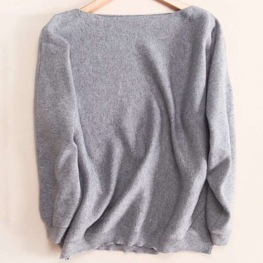 2017 hiver NOUVELLES Femmes Cachemire de Mode un collier chauve-souris chandail En Tricot Pull femme Chandails Laine | Женская одежда