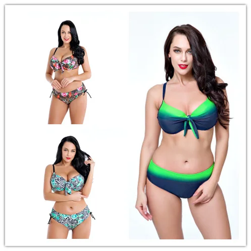 

2019 fashion sexy split bikini new XL swimwear steel tray gathered swimsuit