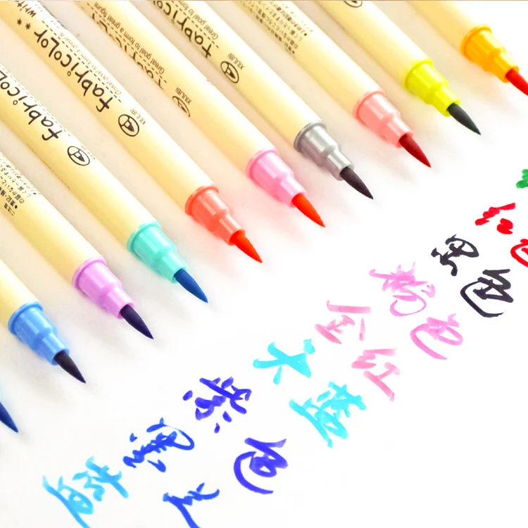 Превосходный 10 шт цветные маркеры для художественного творчества, кисть, каллиграфия красками, маркеры, набор ручек, китайские канцелярские принадлежности для рисования, школьные принадлежности