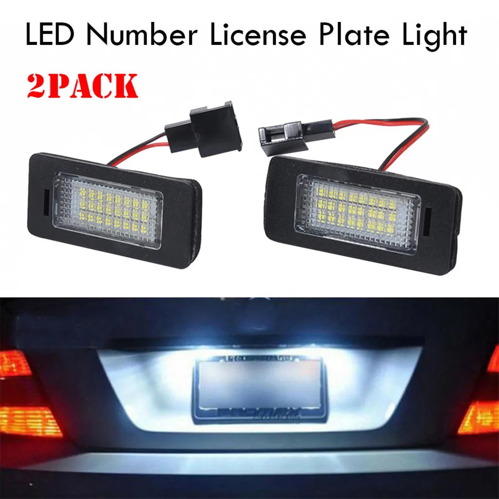 

2.8W 14V LED Light License Plate Frame Set Auto Kit 6500-7000K For Audi A1 A4 A5 A6 A7 Audi Q5 LED License Lamp Car Accessories