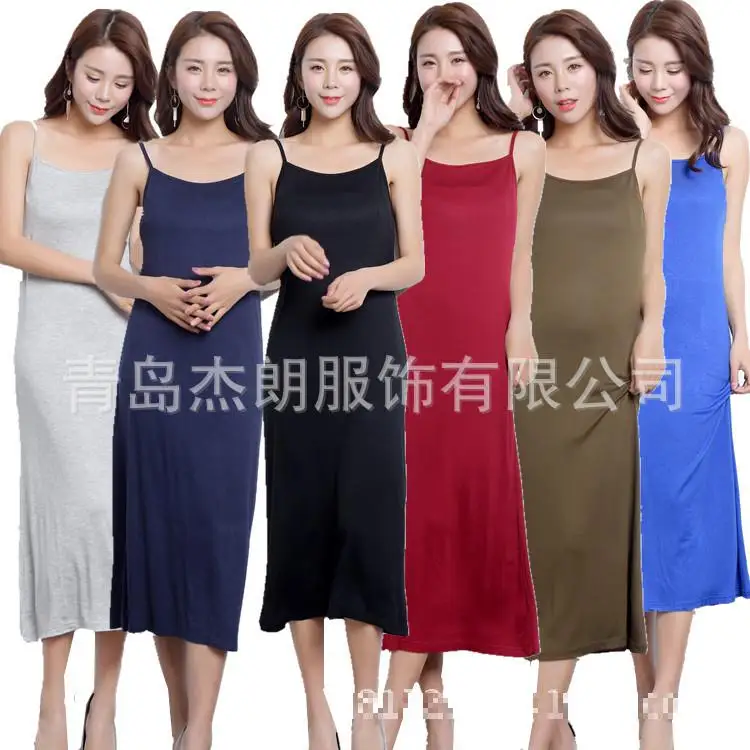 

new arrival Waistcoat Modal Long Bottom super Large Summer Dress Casual Ankle-length Spaghetti Strap plus size XXL 3XL 4XL