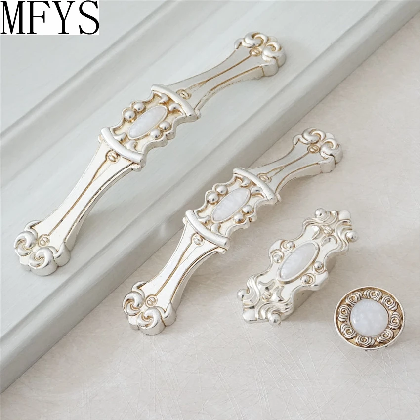 

1.75''2.5" Shabby Chic Dresser Knobs Pulls Drawer Pull Handles Antique Silver Kitchen Cabinet Handles Pull Knob French 44 64mm