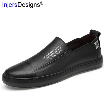 

High Quality Genuine Leather Sneakers Men Skateboarding Shoes Fashion Black&White Male Trainers Soft Moccasins Men Casual Shoes