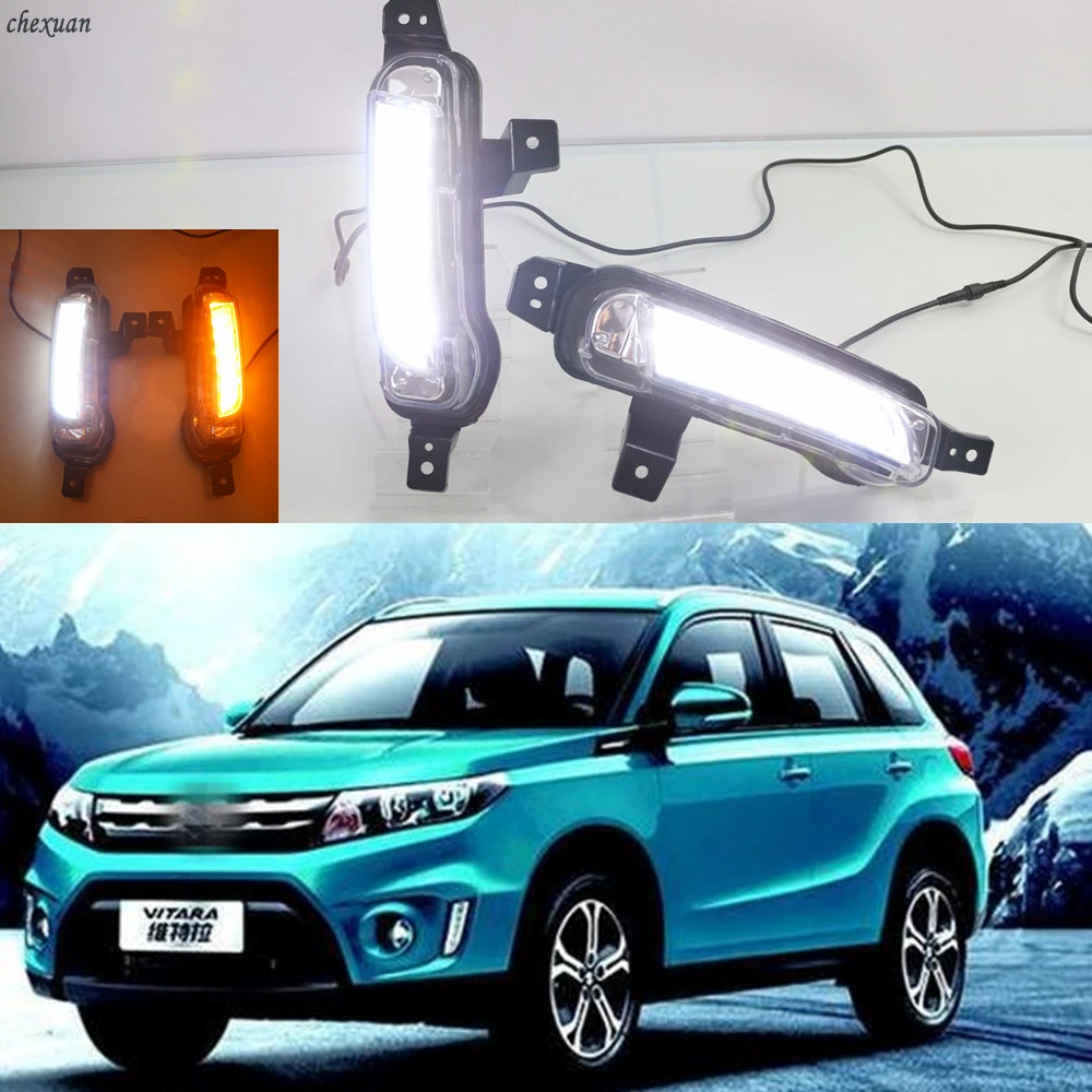 Cscsnl 1 комплект для Suzuki Vitara 12V ABS противотуманной фары DRL Дневной светильник авто-Стайлинг желтый указатель поворота